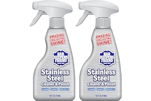 Bar Keepers Friend Stainless Steel Cleaner and Polish Spray (2 x 16 oz) Removes Oily Fingerprints, Hard Water Stains, Grime & Food Debris without Scratching or Dulling Appliances & Surfaces