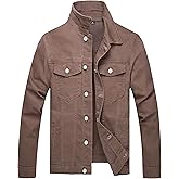 LZLER Mens Denim Jacket Stretchy Slim Fit Long Sleeve Jean Jacket for Men