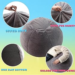 LPMOERA Fluffy Faux Fur Bean Bag Cover