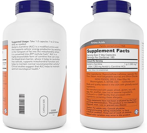 now acetyl-l-carnitine NOW Foods Now Acetyl L Carnitine 500mg, 360 Veg Capsules - Non-GMO ACL 500  mg Caps in Kenya