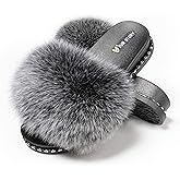 Fur Slippers Furry Fuzzy Slides Platform Sandals Open Toe Fluffy Slides Feather Sandals Fur Slip On Shoes for Women