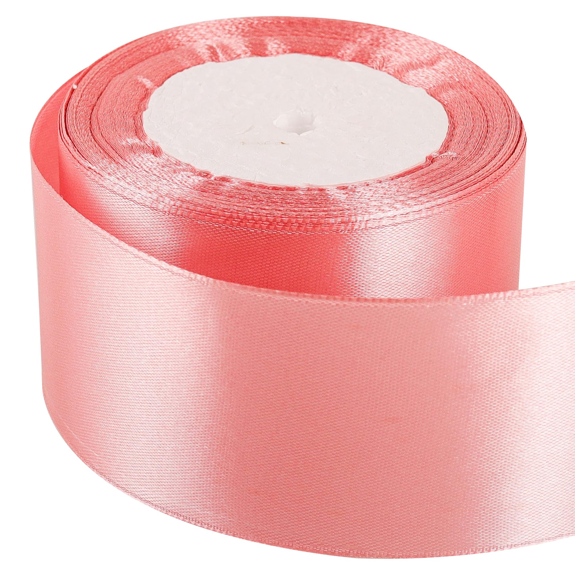 50mm Bean Pink Ribbon for Gift Wrapping 22M,Bean Pink Satin Ribbons Fabric 50mm Thick for Crafting Hair Bow Christmas Polyester Ribbon Cake Wedding Party Balloon Car Ribbons Decoration