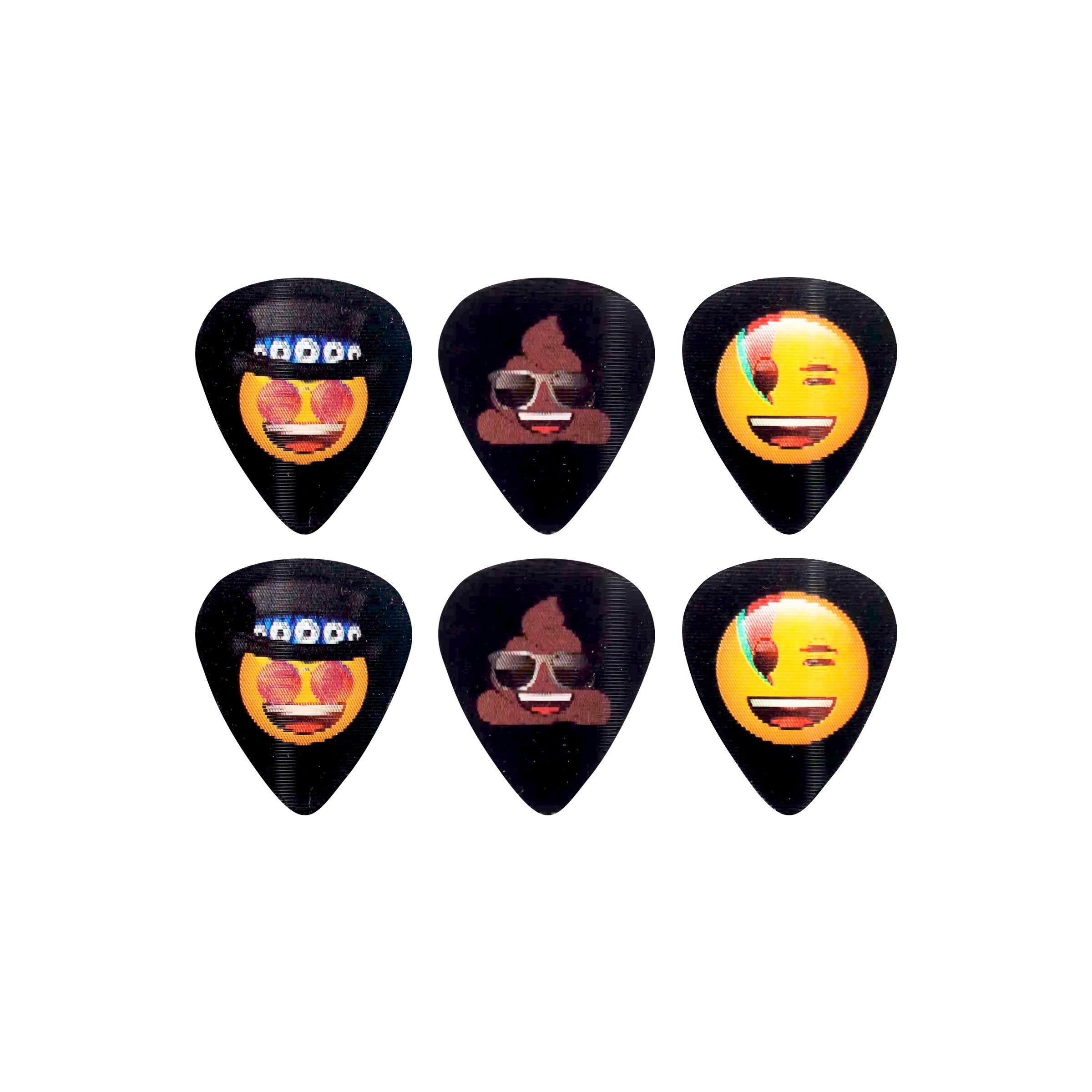 Perri's Leathers Ltd. LPM-EMO2 - Motion Guitar Picks - emoji - Rock Vibes - Official Licensed Product - 6 Pack - MADE in CANADA.