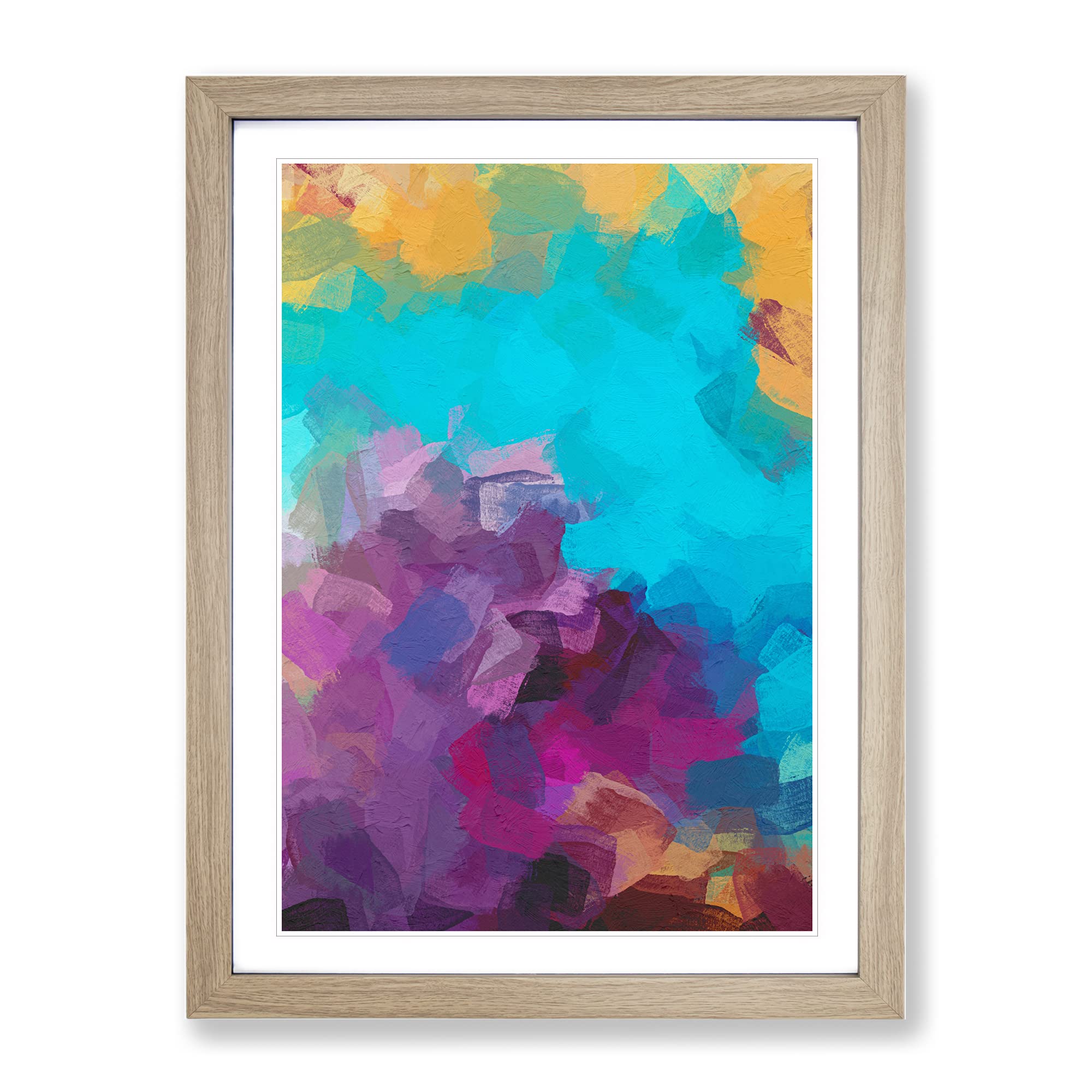 Ticket To Ride Abstract Framed Print | A4 Oak Framed Wall Art | Ready to Hang | Abstract Fantasy Picture | Living Room Bedroom Lounge Office