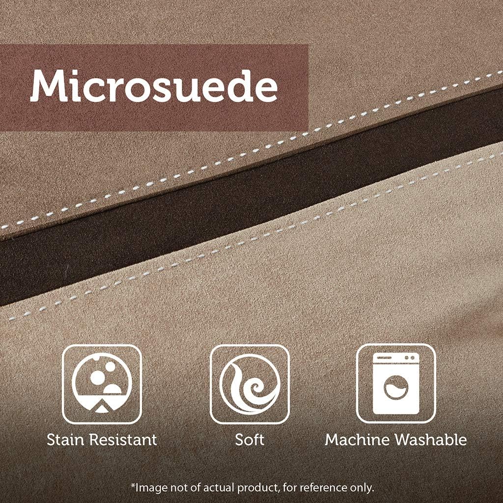 Madison Park Boone 7 Piece Faux Suede Comforter Embroidered Pillows, Bedskirt and Shams Cabin Style Soft Down Alternative Hypoallergenic All Season Bedding-Set, King, Brown: Home & Kitchen