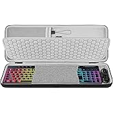 Geekria Keyboard Case, Compatible with Razer BlackWidow V4 Low Profile/DeathStalker V2, Corsair K100 AIR, Hard Shell Travel Carrying Bag (Dark Grey)