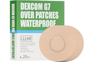 GLUCOMART 20 Pack,Over Patches Waterproof for Dexcom g7,CGM Sensor Patches| Non-Glue Central, Full Coverage, Latex-Free, Hypoallergenic& Breathable | Easy to Remove Without Leaving Any Marks(Tan, 3.15 in)