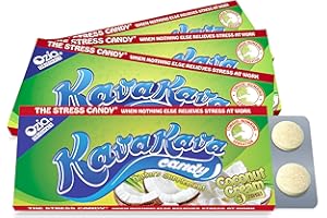 Ozia Originals Kava Kava Candy - 8 Kava Candies Per Pack, Kava Extract Stress Relief Supplement, Natural Kava Root Chill Happy Pill, Encourages Positive Mood - Coconut Cream Flavor, 4 Packs