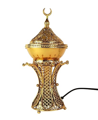 Islamic Metal Tower Shape Electric Incense Burner Gold Color 110 V ...