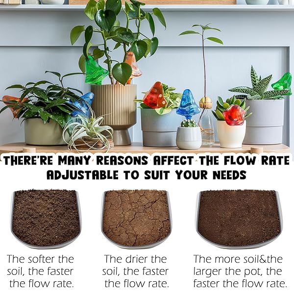 FAMSTAR PLANT SELF WATERING GLOBES BULBS PLANTER INSERT AUTOMATIC PLASTIC WATERING DEVICES PLANT WATERER SPIKES FOR INDOOR OUTDOOR,SELF IRRIGATION SYSTEM LASTS FOR ONE WEEK