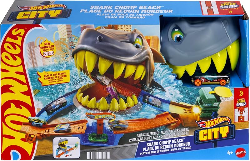 City Squalo scontri in spiaggia playset e macchinina scala 1:64