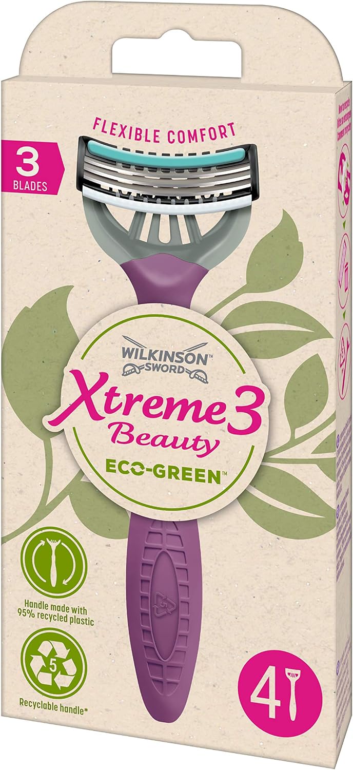 Wilkinson Sword - Xtreme 3 Beauty Eco Green X 4 - Disposable Razor for Women Ecosustainable and Recyclable - 70 g - Image 3
