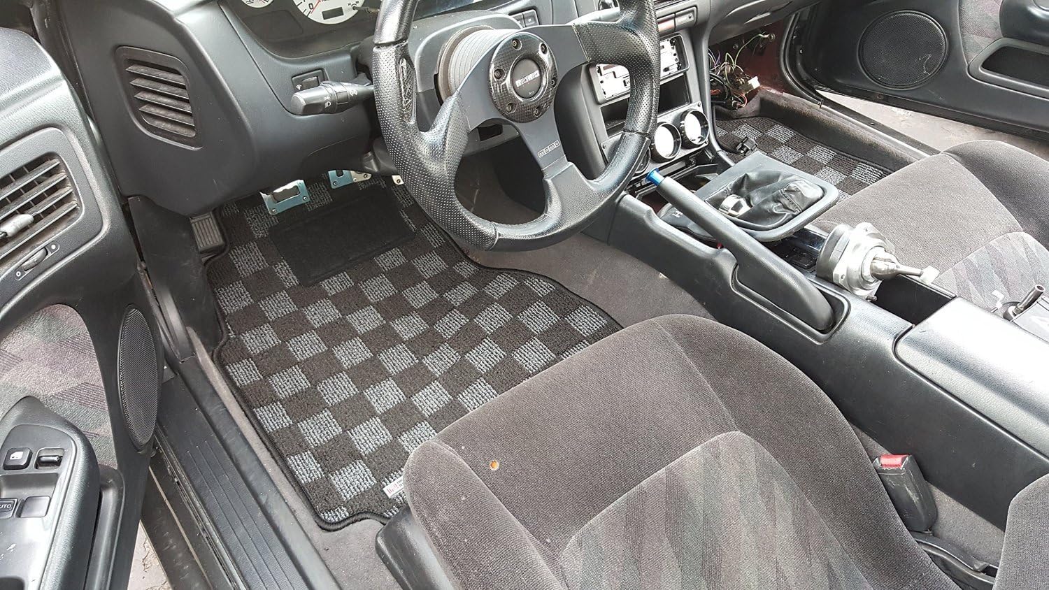 P2M NISSAN S14 1995-98 240SX RACE FLOOR MATS : DARK GREY P2-CPTNS14DG-TP