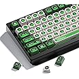 OHY Shine Through Keycaps, XVX New MAX Profile Translucent Keycaps 75 Percent,Cat Eye Custom Keycaps,PC Jelly Keycaps for Mechanical Keyboards (136keys,only keycaps)-Green & White