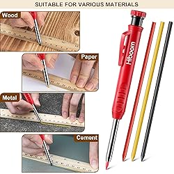 Hiboom 2 Pack Solid Carpenter Pencils with Pencil