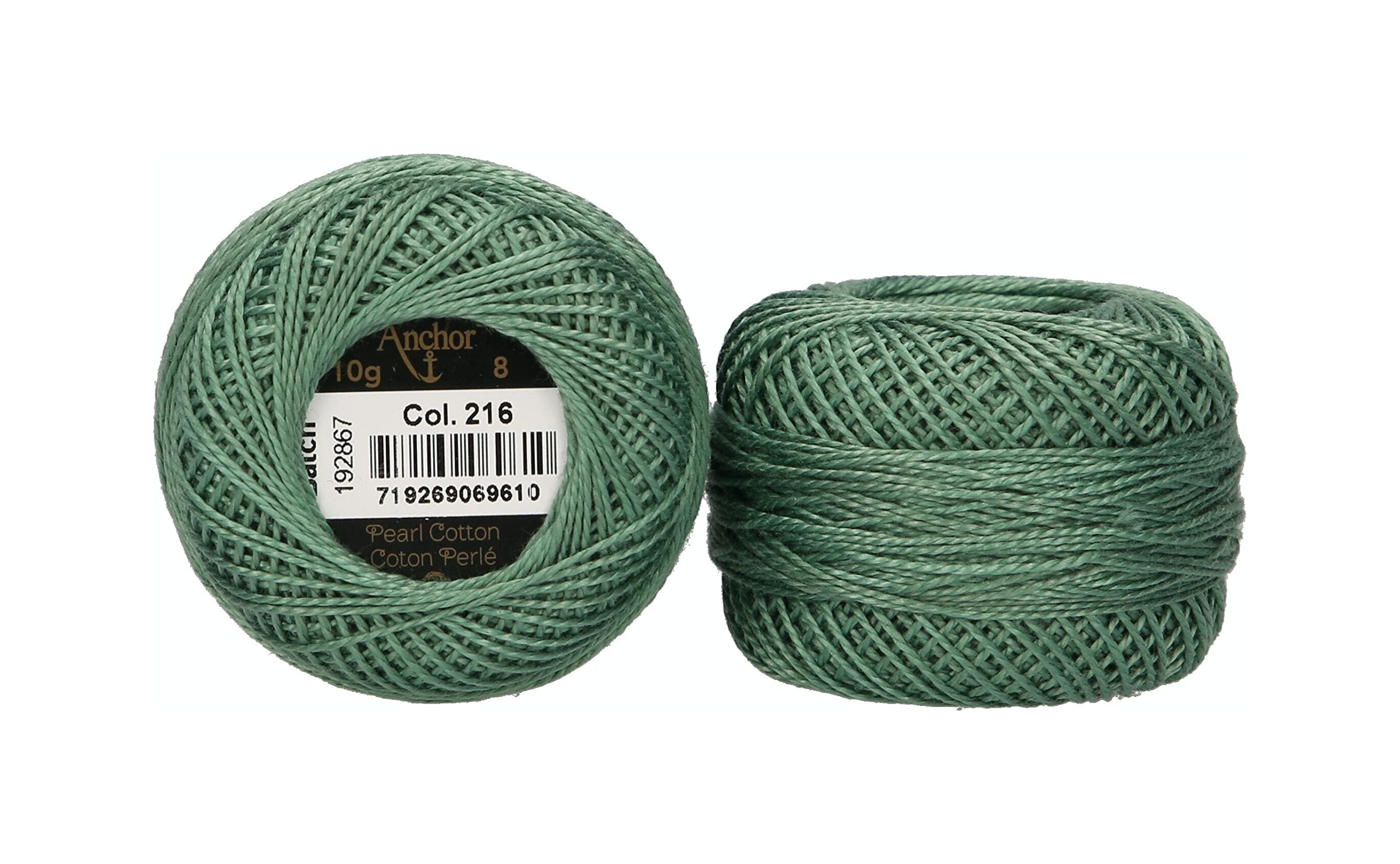 Anchor 4591008-00216 Embroidery Thread, 100% Cotton, Hay Green, Thickness 8, 82 m, 16 g — image 1
