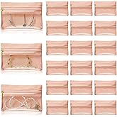 Uiifan 36 Pcs Travel Jewelry Bag Bulk Zipper Jewelry Pouch Flannel Portable Pocket Organizer for Necklace Earring Women Gift