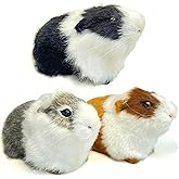 Basuo-9Q 3 Pcs Assorted Color Realistic Hamster Figurines Plush Toys – Lifelike Guinea Pig Stuffed Animals, Home Decor, Kids Gift, Party Favors, Rodent Photo Props