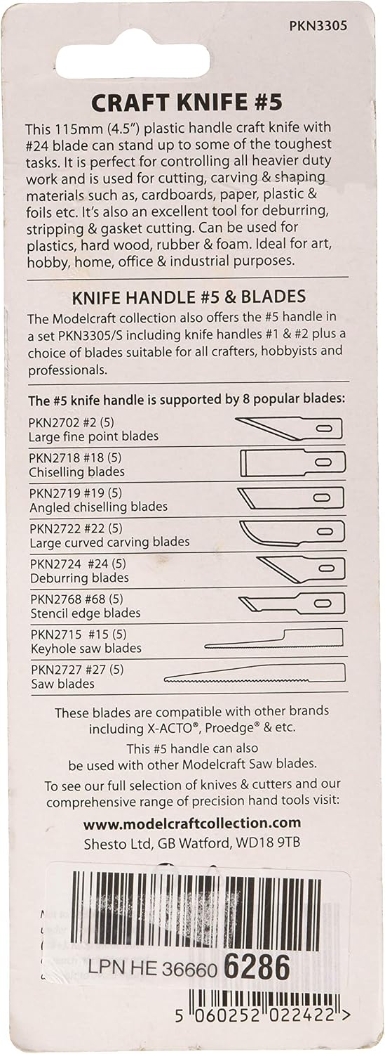 Modelcraft PKN3305 Plastic Handled Craft Knife , Silver - Image 3