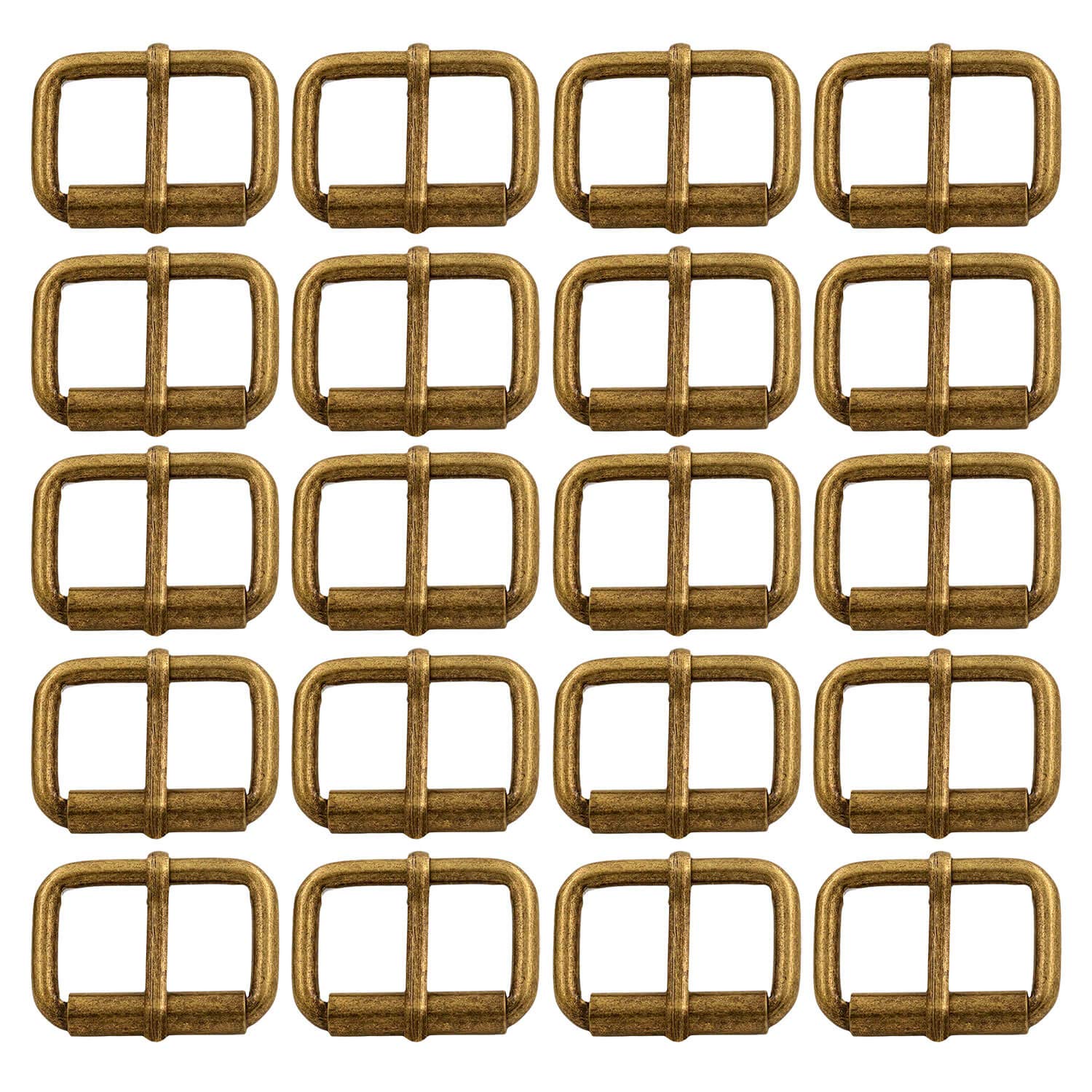 BIKICOCO Roller Buckle, 1'' x 5/8'' Heel Rolling Bar Buckles for Bags Leather Webbing Straps, Bronze - Pack of 20