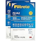 Filtrete F2 Room Air Purifier Filter, True HEPA Premium Allergen, Bacteria, and Virus, 13 in. x 8.2 in., 2-Pack, works with devices: FAP-C02, FAP-C03, FAP-SC02, and FAP-T03