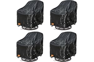 UNARK Outdoor Swivel Patio Chair Cover 4 Pack,600D Waterproof Heavy Duty Outdoor Chair Cover , Patio Furniture Covers, Outdoo