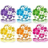60Pcs Hibiscus Party Paper Plates for Summer Hibiscus Party Decorations 7in Hawaiian Dessert Plates Disposable Tableware Dinnerware Set for Summer Beach Birthday Party Decoration Pool Party Supplies