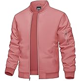 TACVASEN Men's Bomber Jacket Lightweight Casual Spring Fall Windbreaker Zip Up Coat with Pocket