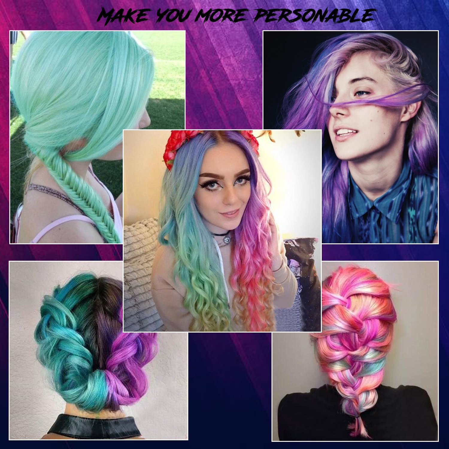 Temporary Bright Hair Chalk Set - XIAO MO GU 12 Colorful Hair Chalk Pens for All Hair Colors- Non-Toxic Portable Hair Coloring Chalk for Girls, Great Christmas Birthday Gifts Present for Girls