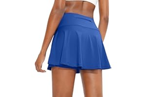SANTINY Pleated Tennis Skirt for Women with 4 Pockets Women's High Waisted Athletic Golf Skorts Skirts for Running Casual