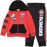 Marvel Spidey and His Amazing Friends Boys 2 Piece Fleece Set - Spiderman Zip Up Hoodie and Joggers 2-Pack Bundle for Kids