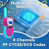 Retevis RT388 Kids Walkie Talkies VOX, Flashlight, 8 Volume Levels, Blue-Pink view 8