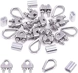 Swpeet 24Pcs M3 Wire Rope Accessory Set with Clip Thimble and Sleeve view 1