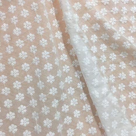Amazon 生地 布 綿100 マスク用 白い ガーゼ生地 透かし雕り 刺繍生地 おしゃれ ハンドメイド 材料 衣装 ドレス ワンピース カーテン Diy 手芸 手作り 縫製用 幅130cm 長さ 2m 布 生地 通販