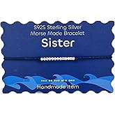 silwaver Birthday Gifts for Women, Sterling Silver Morse Code Bracelets for Women, Morse Code Inspirational Gifts Bracelets for Friends Sister Wifey Valentine's Day Gift