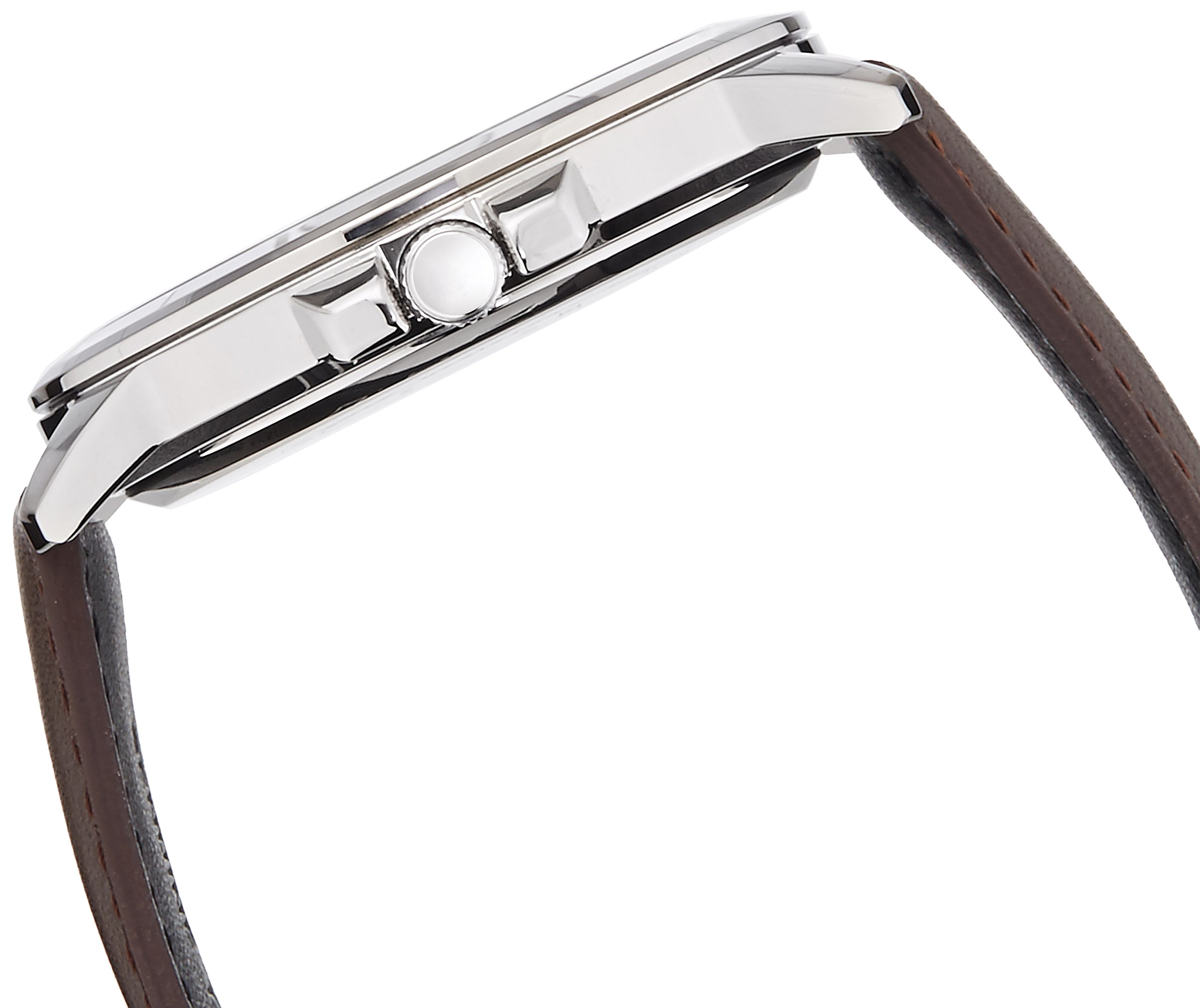 Casio mtp-x300l-7evメンズEnticerレザー多機能シルバーダイヤル腕時計