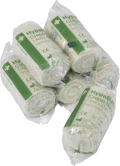 Safety First Aid Group Crepe Cotton Bandages 7.5 x 4.5 m Pack of 6