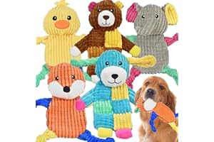 LECHONG 5Pcs Squeaky Dog Toys, Large Crinkle Dog Toys for Large Medium and Small Dogs, Puppy Toys to Keep Them Busy Great Value Dog Toy Bundle