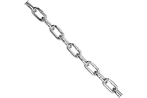 KingChain 530591 1/4-inch x 25 ft. Zinc-Plated Proof Tested Coil Chain with 1300 lb. Safe Working Load, Grade 30, General Pur