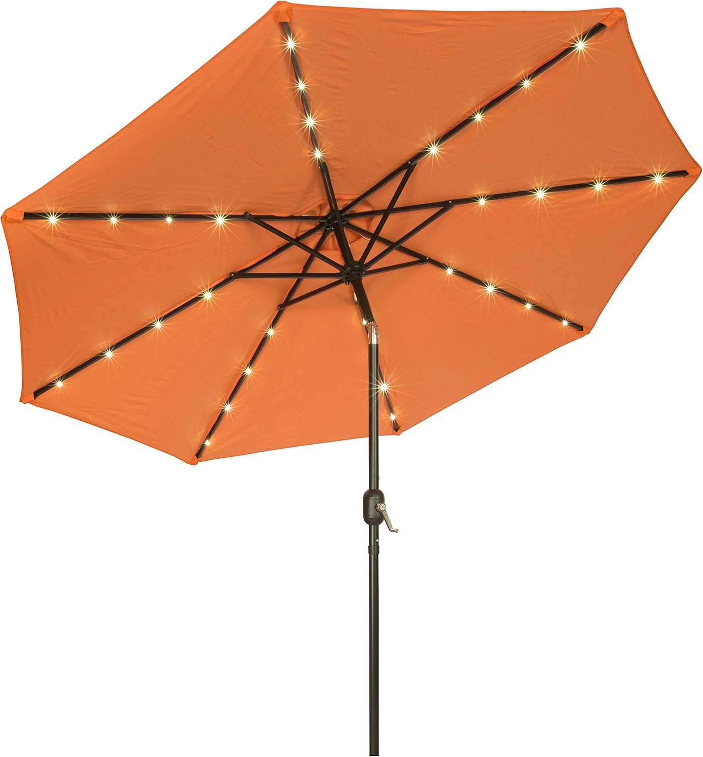 Amazon Com Trademark Innovations 7 Solar Led Patio Umbrella Orange Garden Outdoor