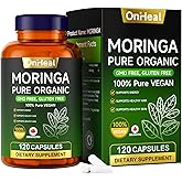 YBFQ Organic Moringa Capsules 1000 mg, 120 Count - Moringa Capsules with Organic Olefeira Powder, Supports Healthy Hair and Skin, Energy and Balance - Vegan, Non-GMO Daily Health Supplement