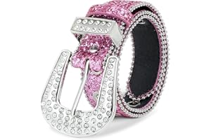Kajeer Rhinestone Belt for Boys Girls, Cowgirl Boys belt with Bling Sequin Diamond