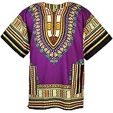 CHAINUPON African Dashiki Cotton Shirt Men Women Festival Boho Hippie 60's 70's Bohemian
