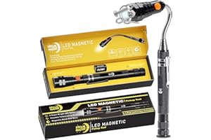 DREAM MASTER Magnetic Pickup Tool, Gifts for Men, Telescoping Magnet Flashlight, Gifts Idea & Stocking Stuffers for Men, Teen Boys, Mechanic, Boyfriend, Christmas Gifts for Dad, Husband, Father, Black