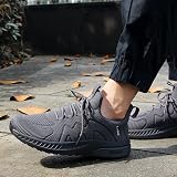 Feethit Mens Running Shoes Breathable Lightweight Trainers Dark Grey UK 7 view 2