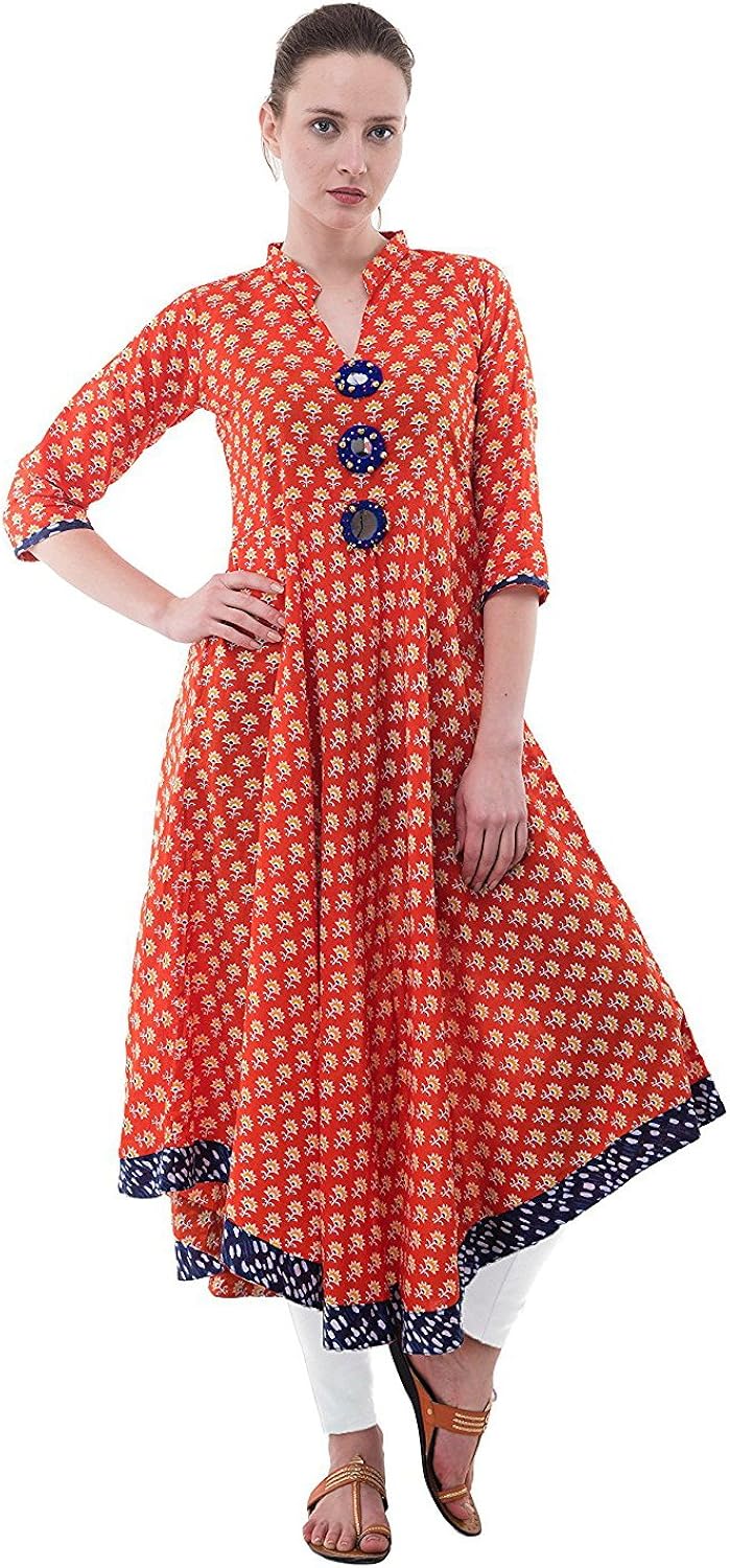 cotton anarkali pattern