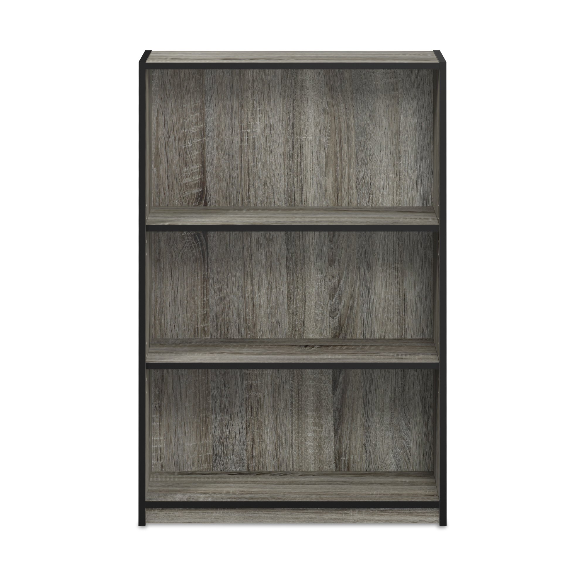 FURINNO JAYA Simple Home 3-Tier Adjustable Shelf Bookcase, French Oak Grey
