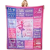 Poekuao Dance Blanket Gifts for Girls, 60"x50" Ballet Throw Blanket Recital Dance Competition Gifts for Team Lover Ballerina Lightweight Flannel Warm Cozy Bedding Women Teachers