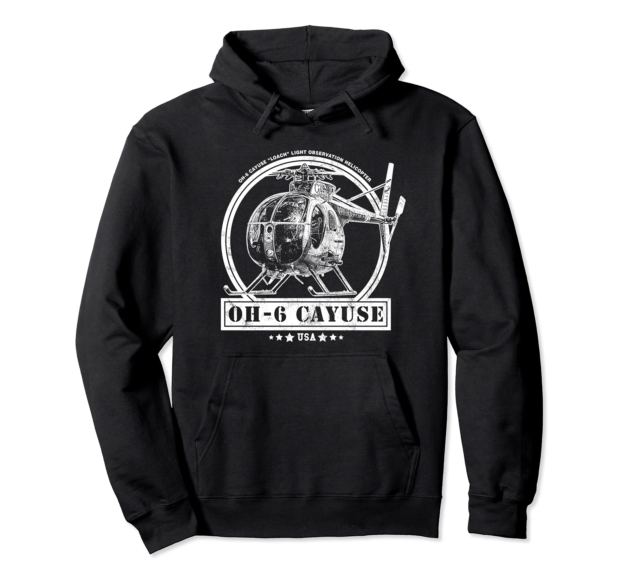 OH-6 "Loach" Cayuse Helicopter Pullover Hoodie