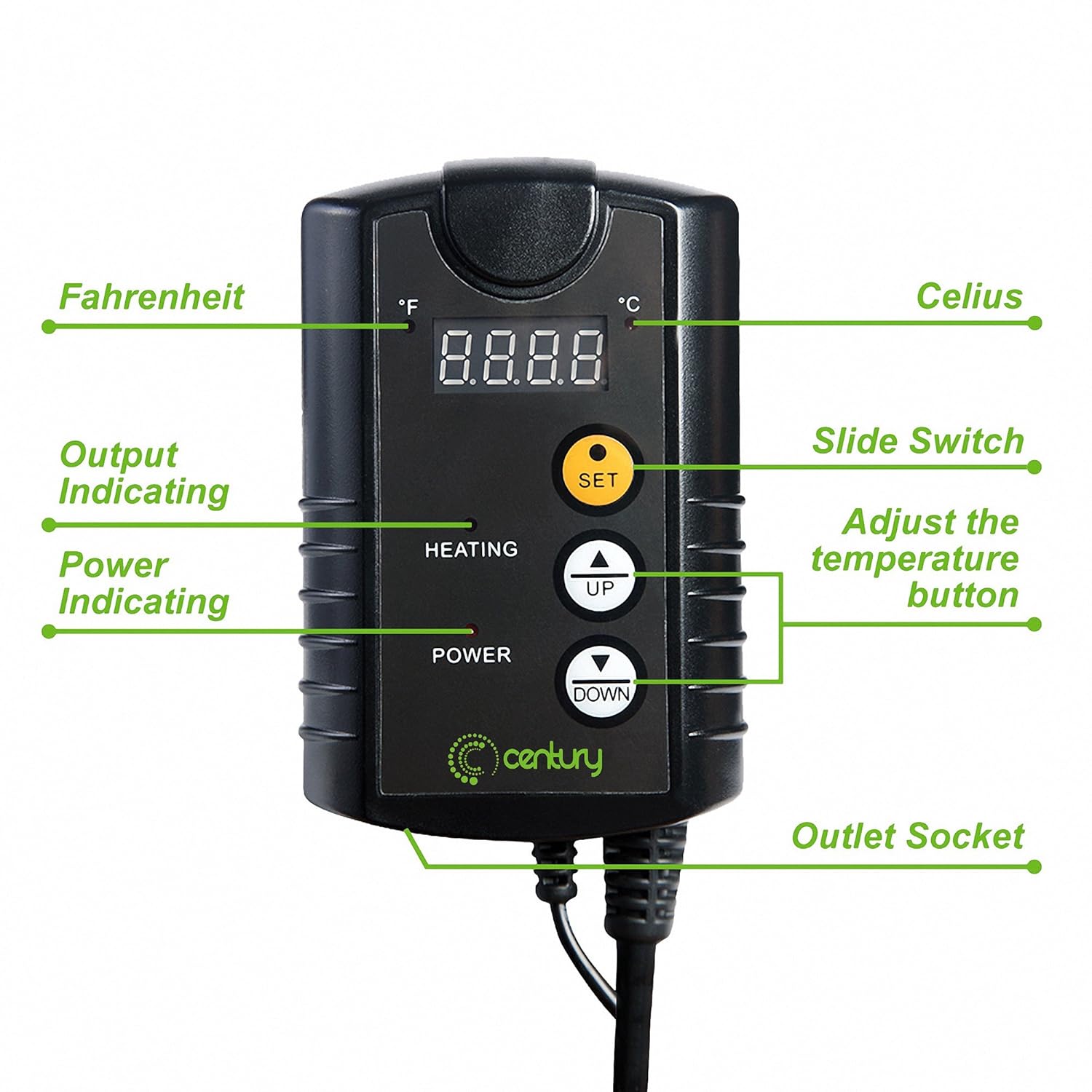 Century Digital Temperature Controller Thermostat Outlet for Heat Mat